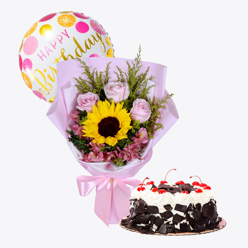 Pink Puff + Black Forest Cake Bundle