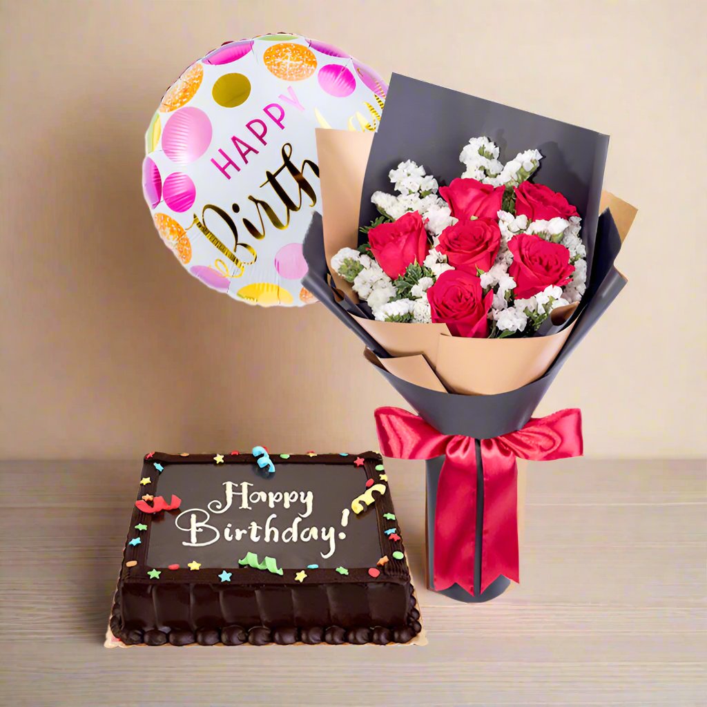 Ultimate Birthday Package (Bouquet + Cake + Balloon)