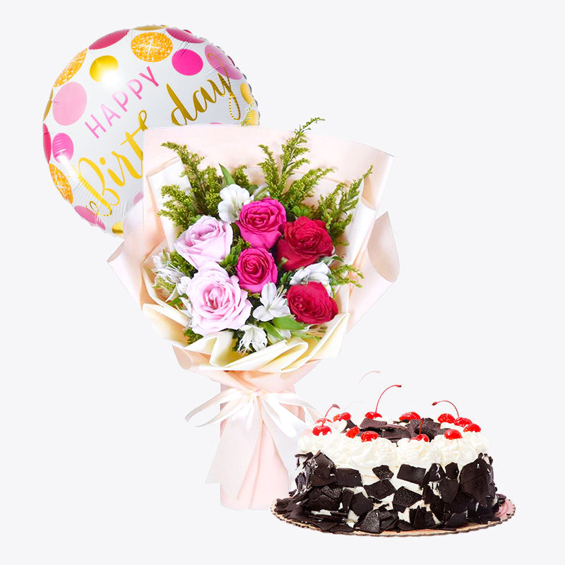 Happy Birthday Flowers Wish Cake With Name Editor