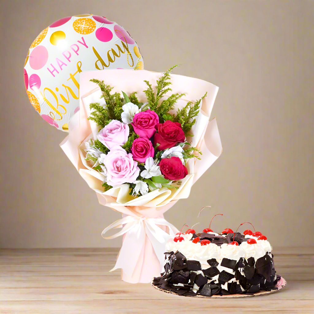 Happy Birthday Flowers Wish Cake With Name Editor